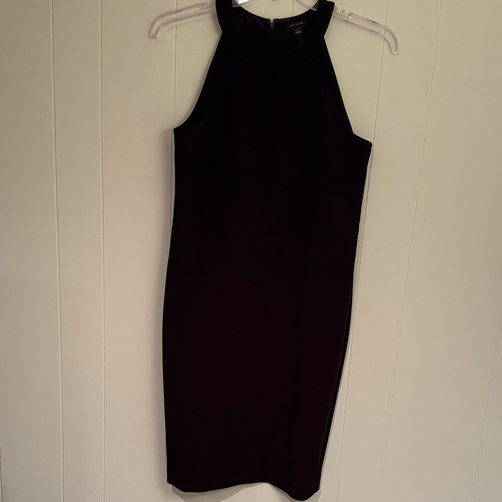 Ann Taylor Black Halter Midi Dress